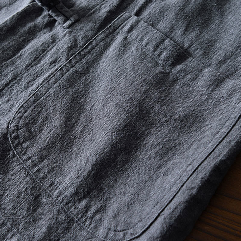 Tang-Kostüm für Herren mit Froschknochenknöpfen und Taschen