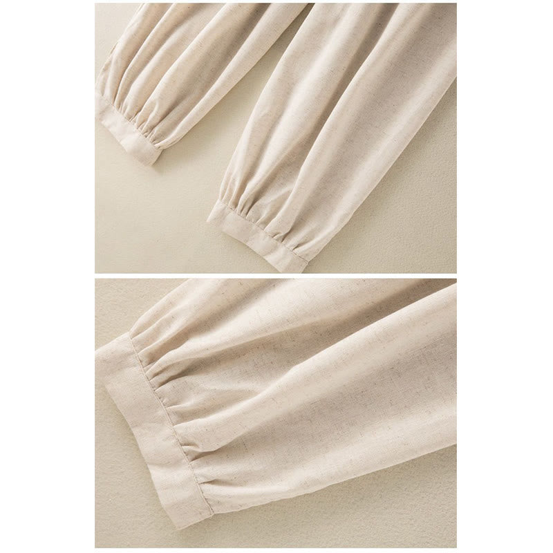 Einfarbige Sarouelhose für Damen mit Kordelzug und Taschen, lässig und bequem