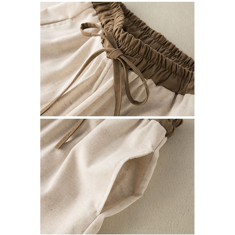 Damen Haremshose Slim Fit Freizeit mit Taschen und Kordelzug