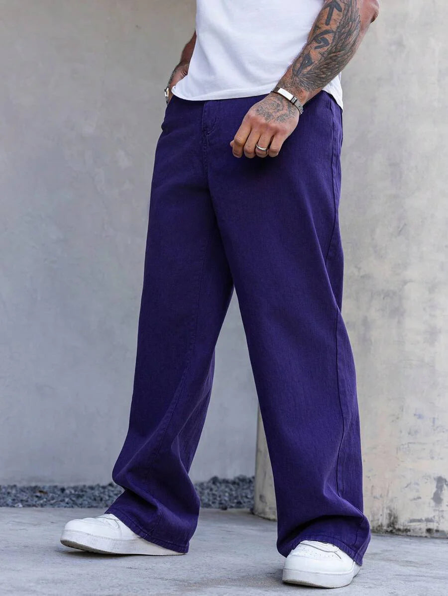 Jeans Herren Baggy Cargo Dunkel Casual Alltag