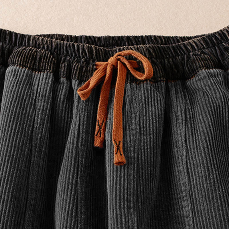 Damen Haremshose Relaxed Fit Freizeit mit Thermo-Fleece und Taschen