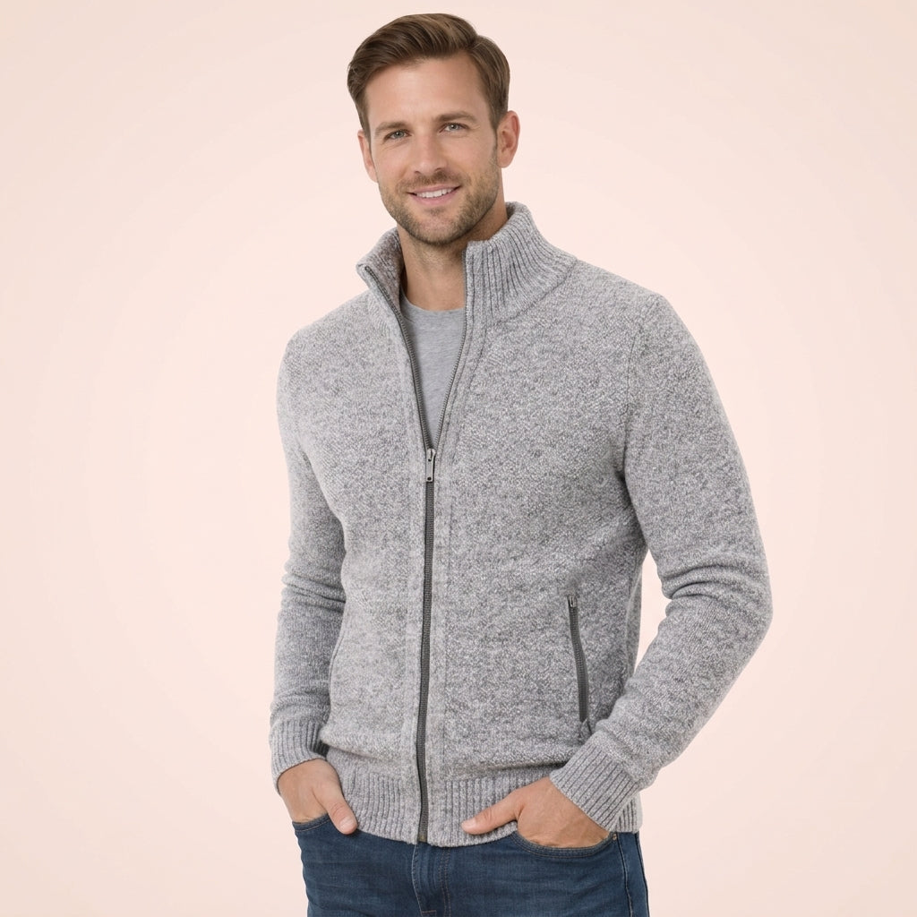 Zip-Pullover Herren Regular Fit Übergangszeit Casual