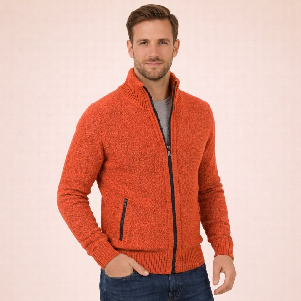 Zip-Pullover Herren Regular Fit Übergangszeit Casual