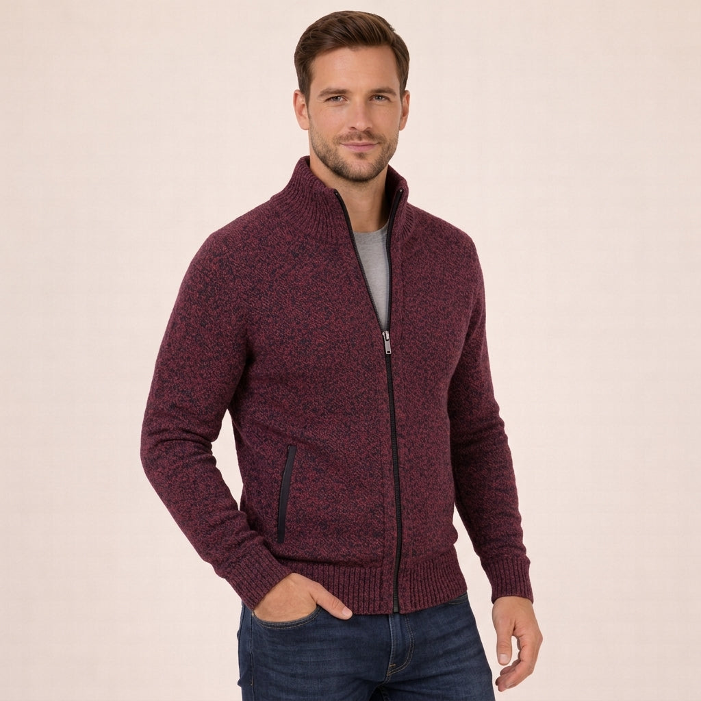 Zip-Pullover Herren Regular Fit Übergangszeit Casual