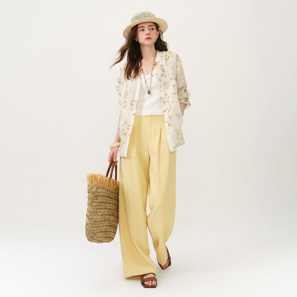 Fließhose Damen Relaxed Fit Casual