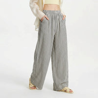 Hose Damen Weit Casual Sommer mit Streifenmuster
