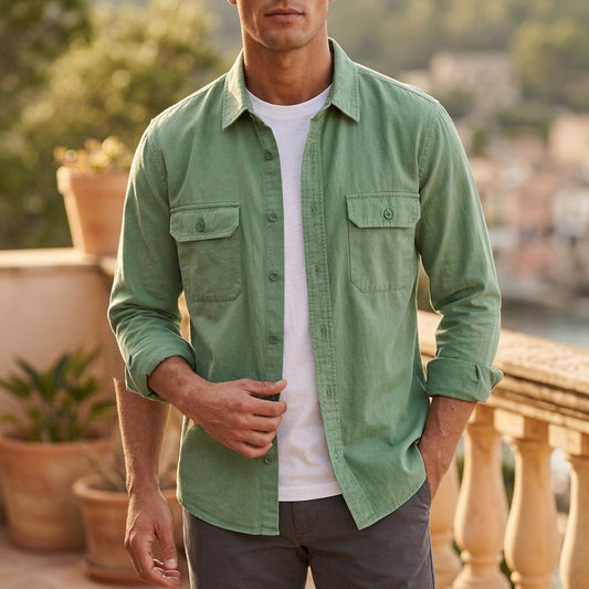 Überhemd Herren Regular Fit Casual