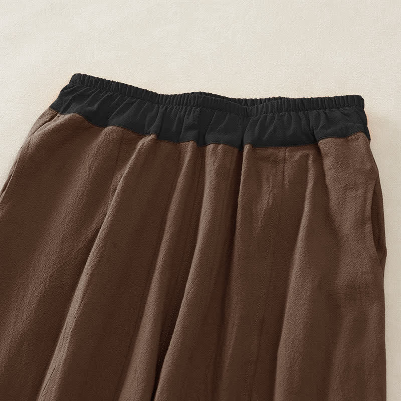 Damen Haremshose Relaxed Fit Freizeit mit Thermo-Fleece und Taschen