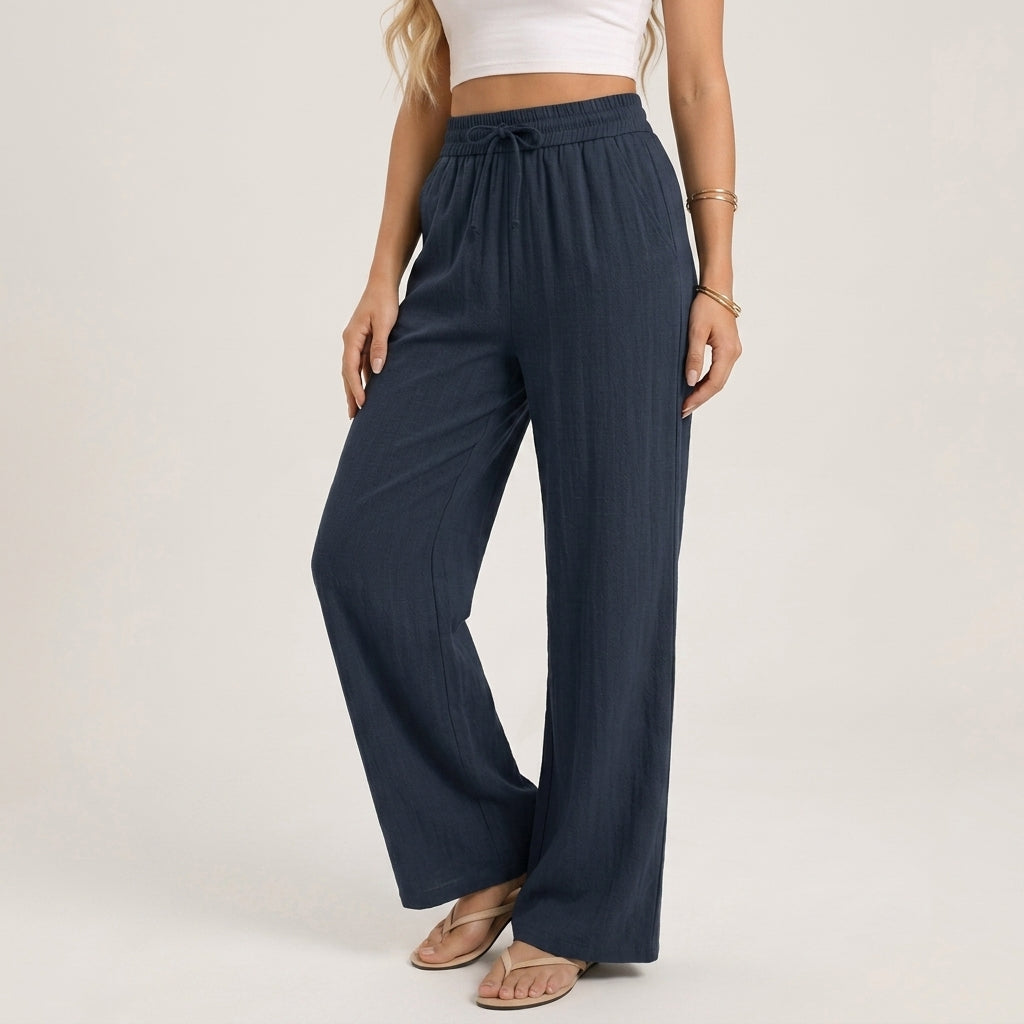 Hose Damen Weit Bein Sommer Casual Relaxed Fit