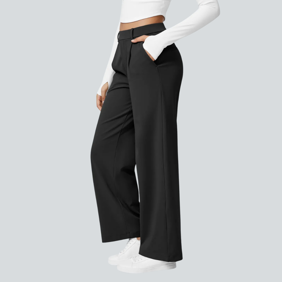 Hose Damen Fließend Hohe Taille Freizeit & Elegant