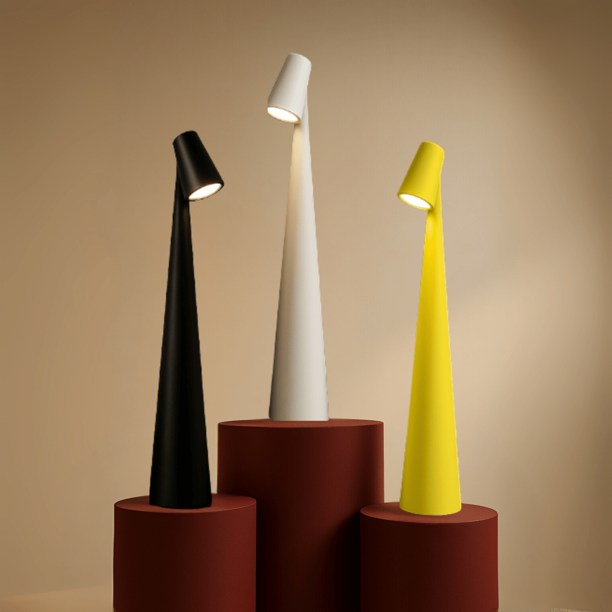 Metall Tischlampe - Wiederaufladbar & stilvoll für drinnen & draußen
