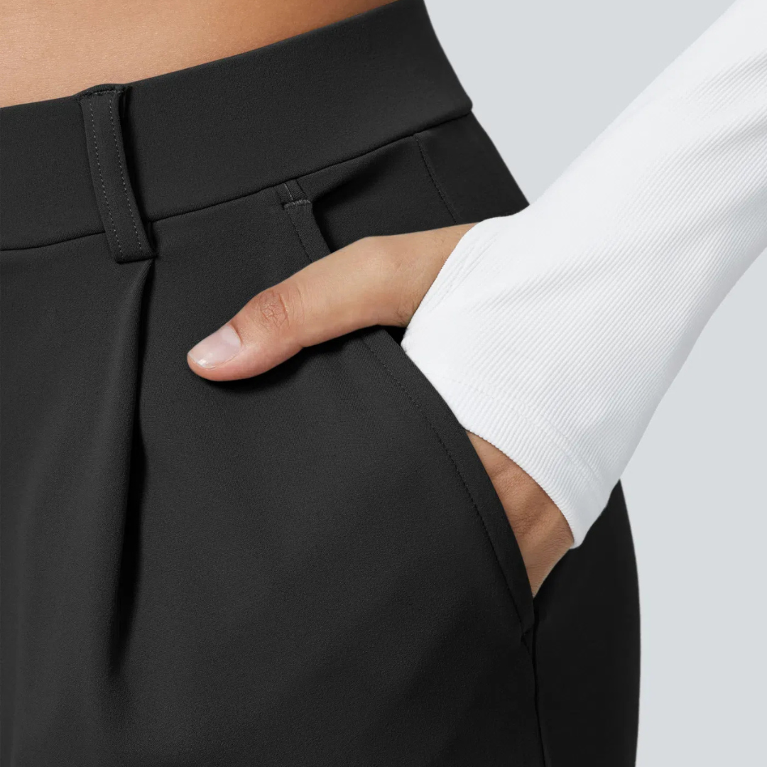 Hose Damen Fließend Hohe Taille Freizeit & Elegant