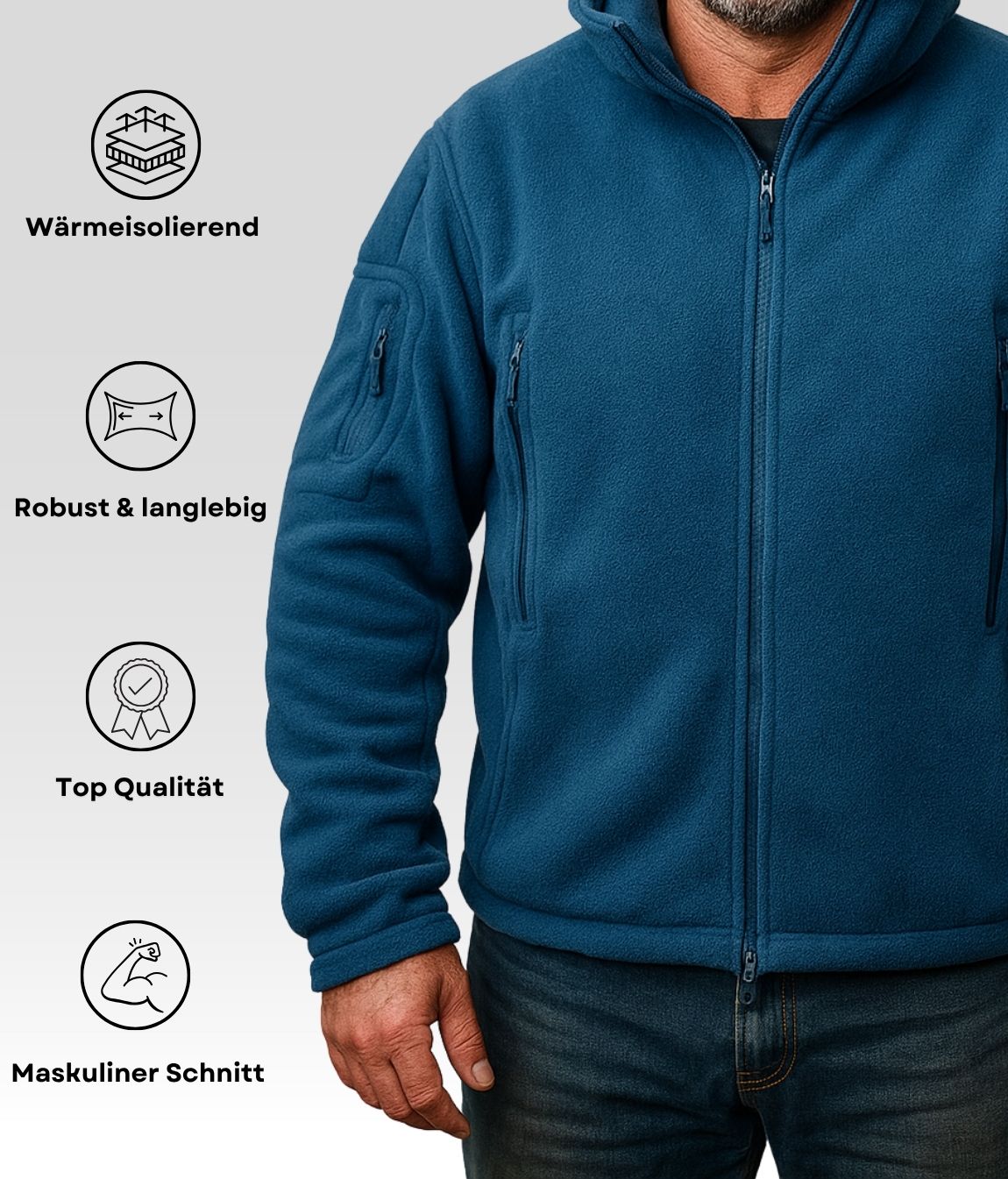 Marco Fleece Jacke Blau