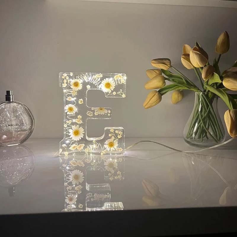 LED-Nachtlicht Deko Harz Blumen Wohnzimmer Gemütlich