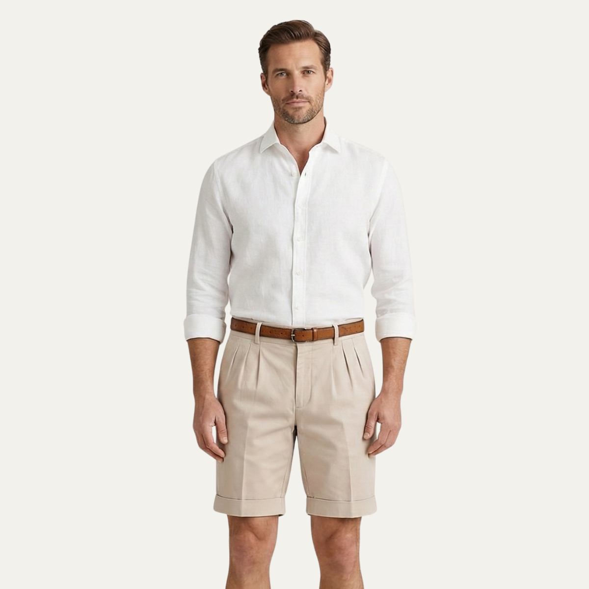 Chino Shorts Herren Gerade Freizeit Frühling & Sommer