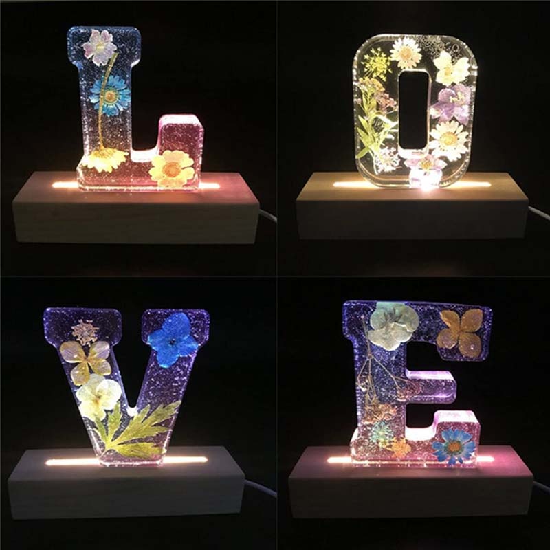 LED-Nachtlicht Deko Harz Blumen Wohnzimmer Gemütlich