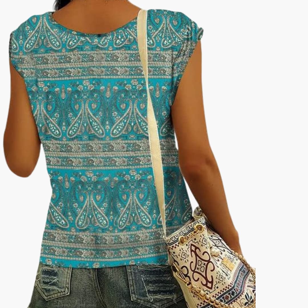 Damen V-Ausschnitt Shirt mit Kurzärmeln für den Sommer