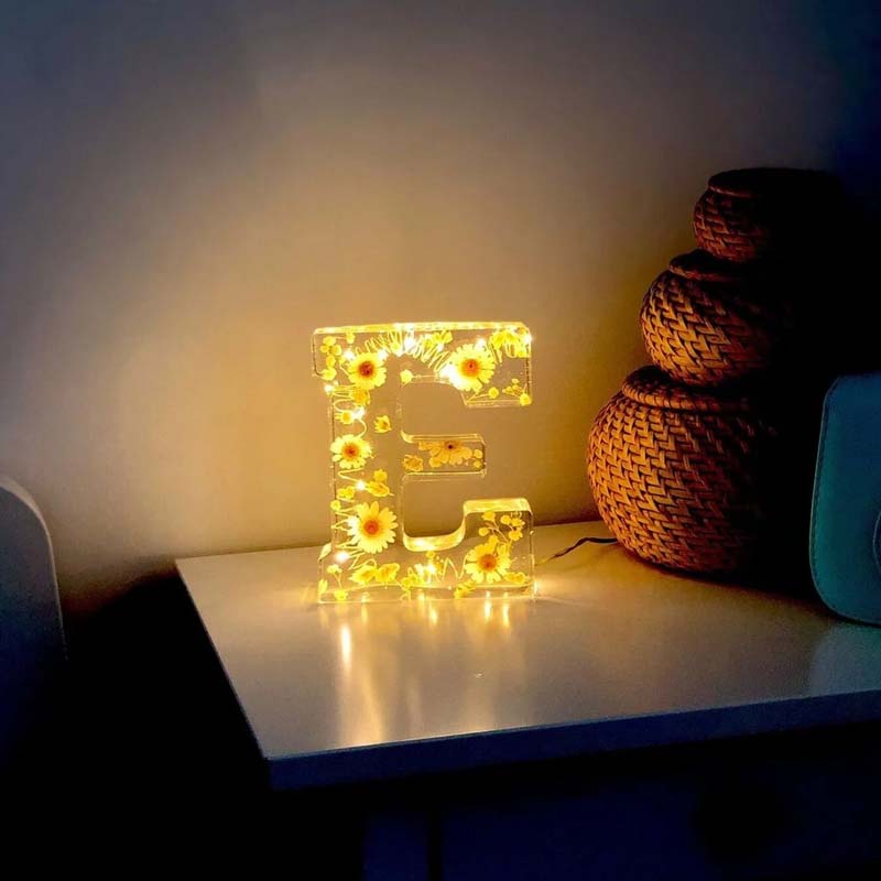LED-Nachtlicht Deko Harz Blumen Wohnzimmer Gemütlich