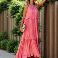 Maxikleid Damen Fließend Figurbetont Sommer Elegant