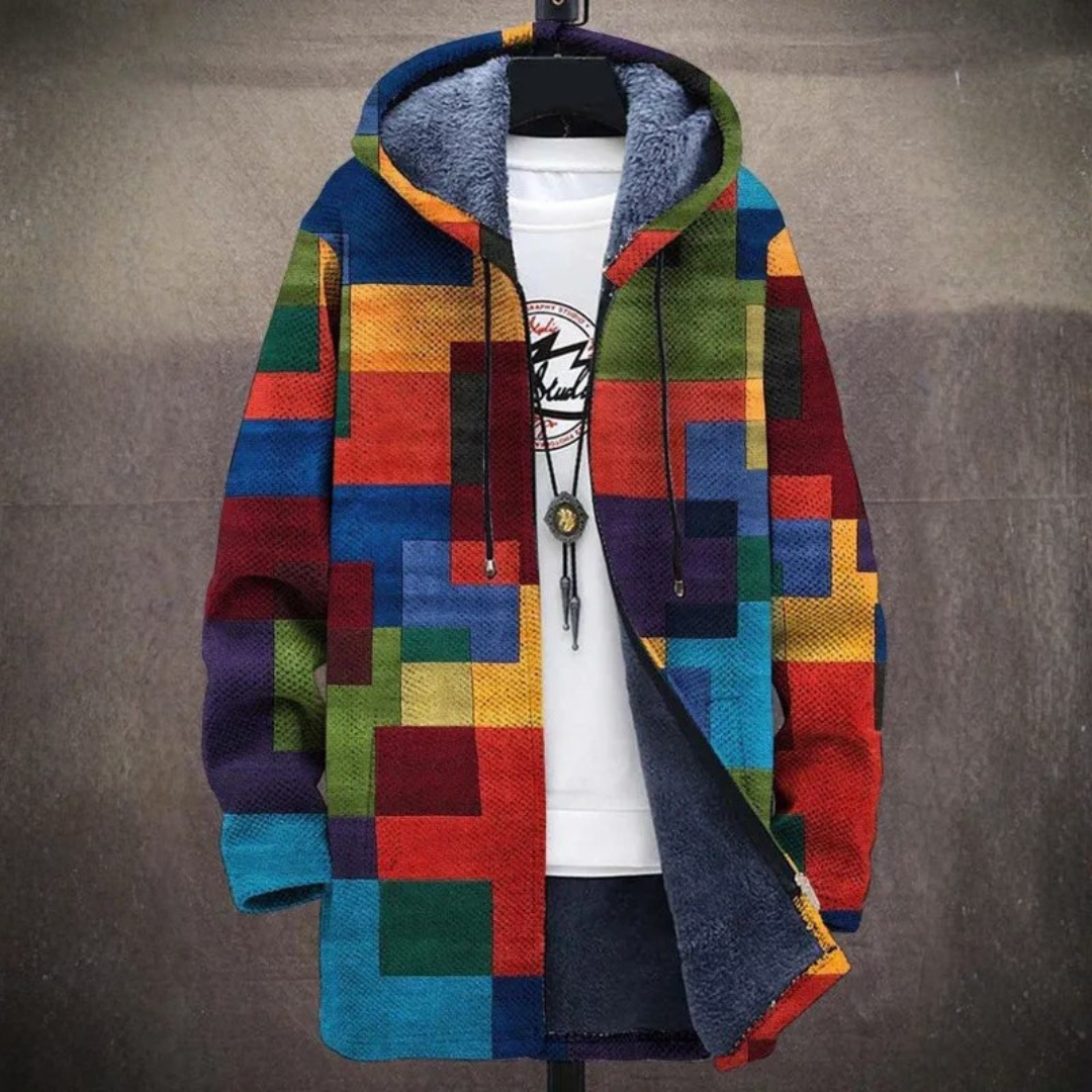 Damen Kapuzenjacke mit Patchwork-Design
