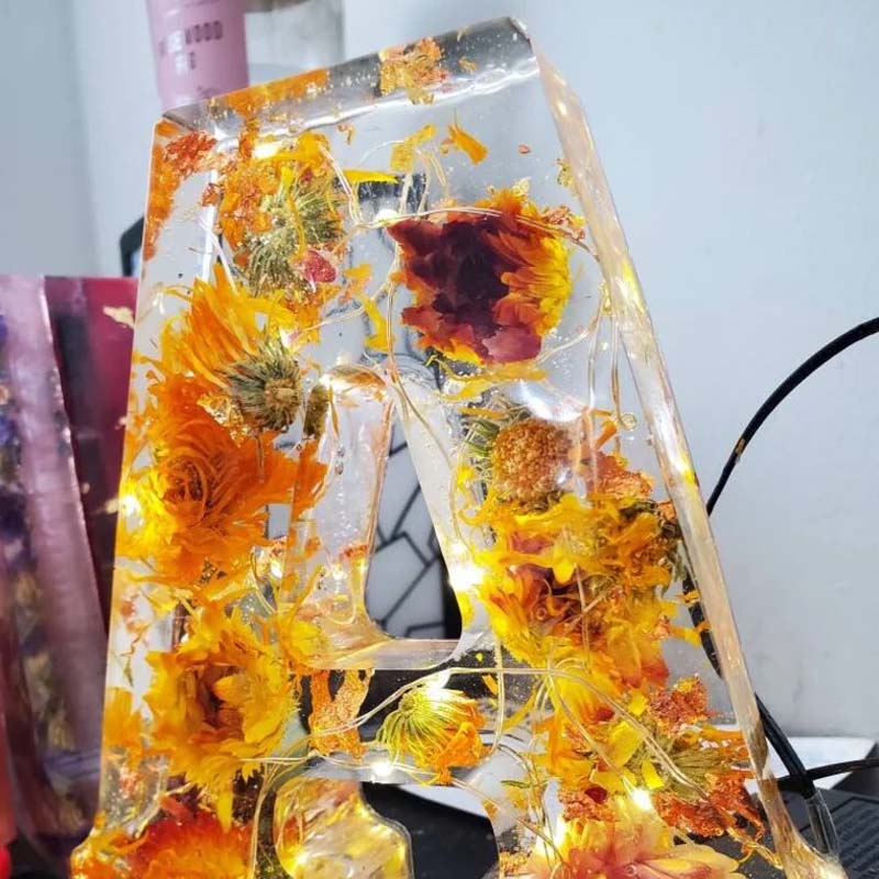 LED-Nachtlicht Deko Harz Blumen Wohnzimmer Gemütlich