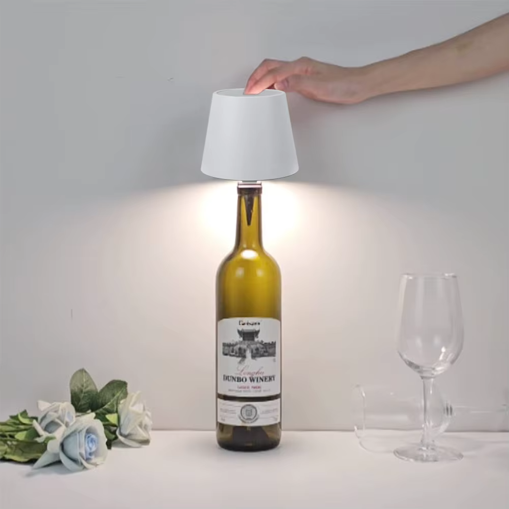 Kabellampe Deko Minimalistisch Flaschenaufsteller Akku LED