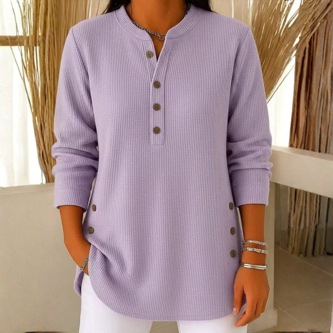 Strick-Sweatshirt Damen Langarm Casual Regular Fit