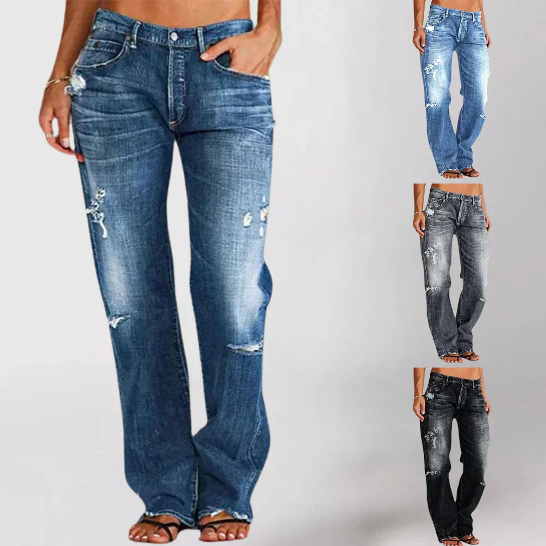 Jeans Damen Relaxed Fit Freizeit niedrige Taille