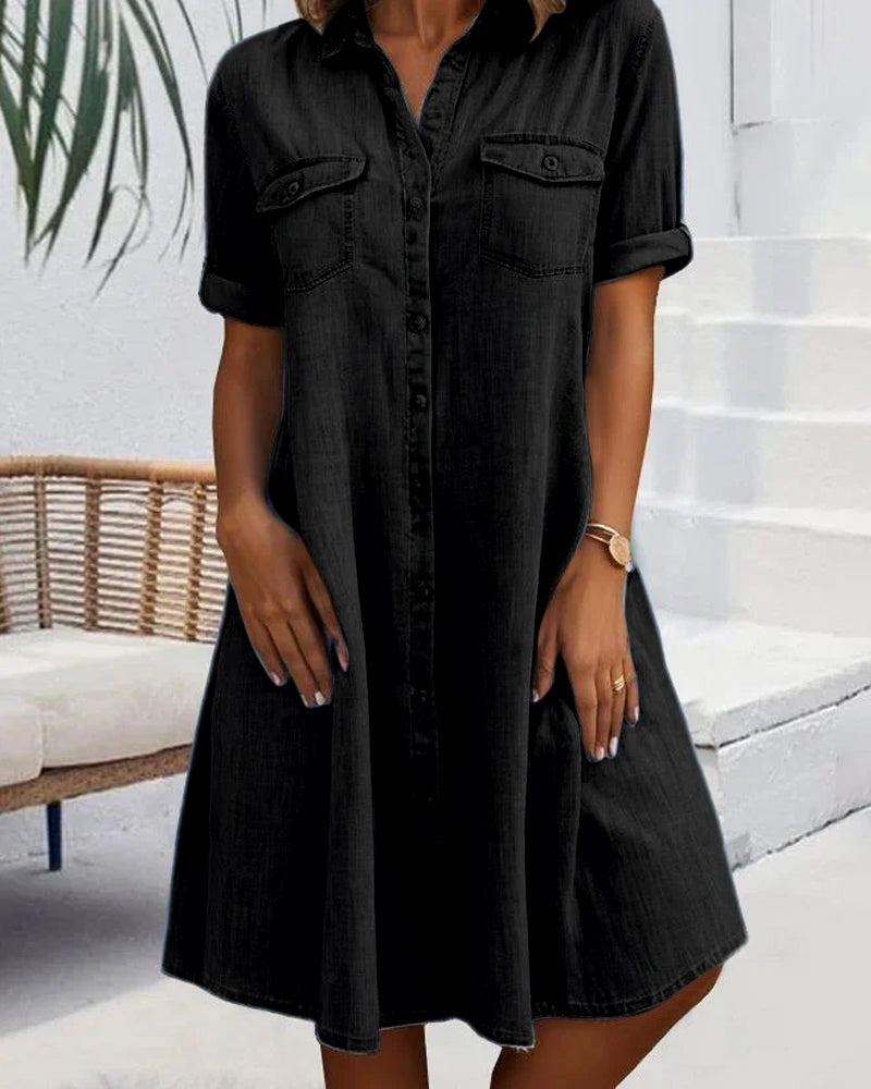 Leichtes Denim-Kleid für Damen im lässigen, eleganten Stil