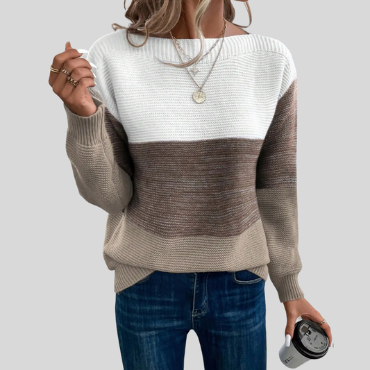 Strickpullover Damen Oversize Casual Ombre Farbverlauf