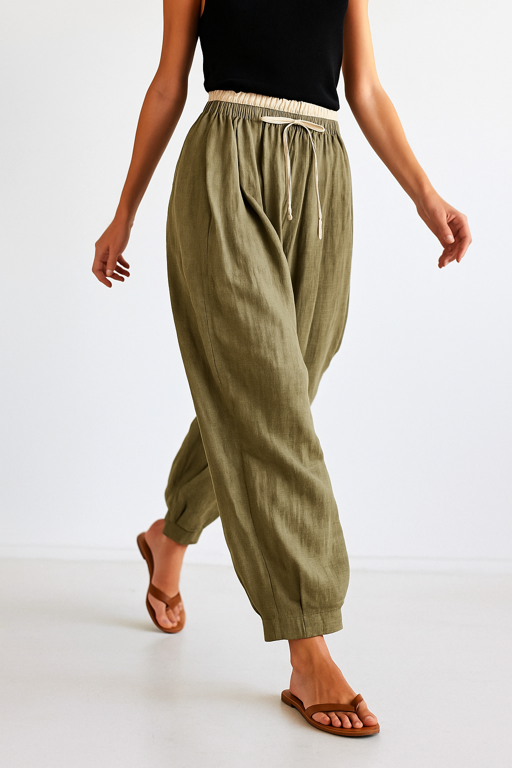 Damen Stoffhose Relaxed Fit Freizeit Sommer