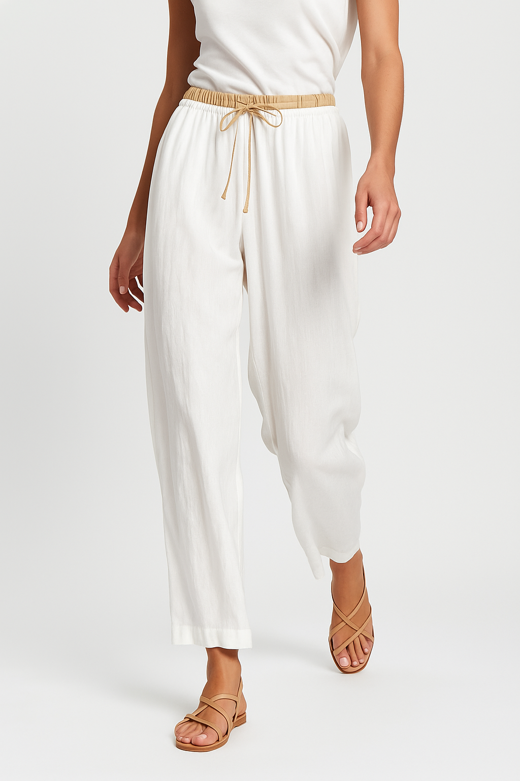 Damen Stoffhose Relaxed Fit Freizeit Sommer
