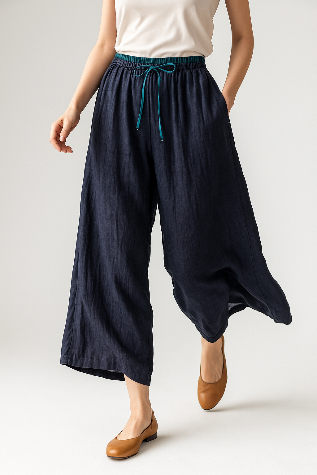 Damen Stoffhose Relaxed Fit Freizeit Sommer