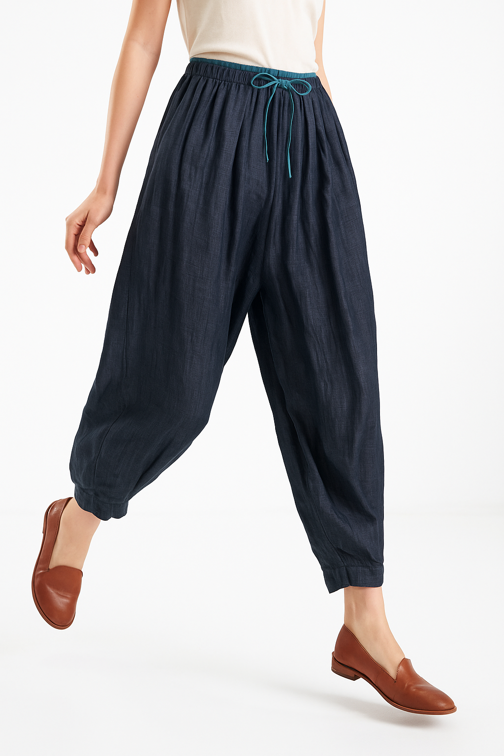 Damen Stoffhose Relaxed Fit Freizeit Sommer
