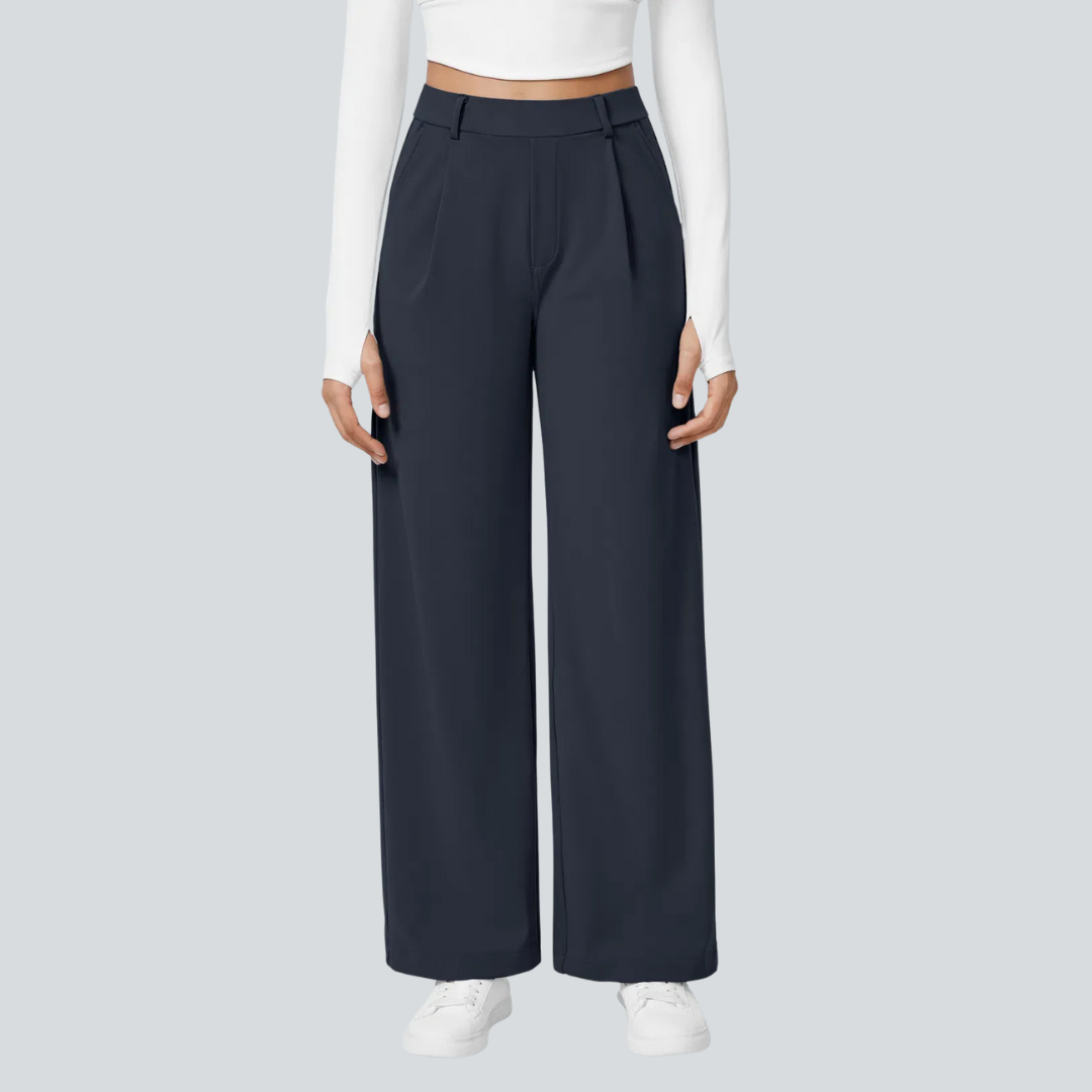 Hose Damen Fließend Hohe Taille Freizeit & Elegant