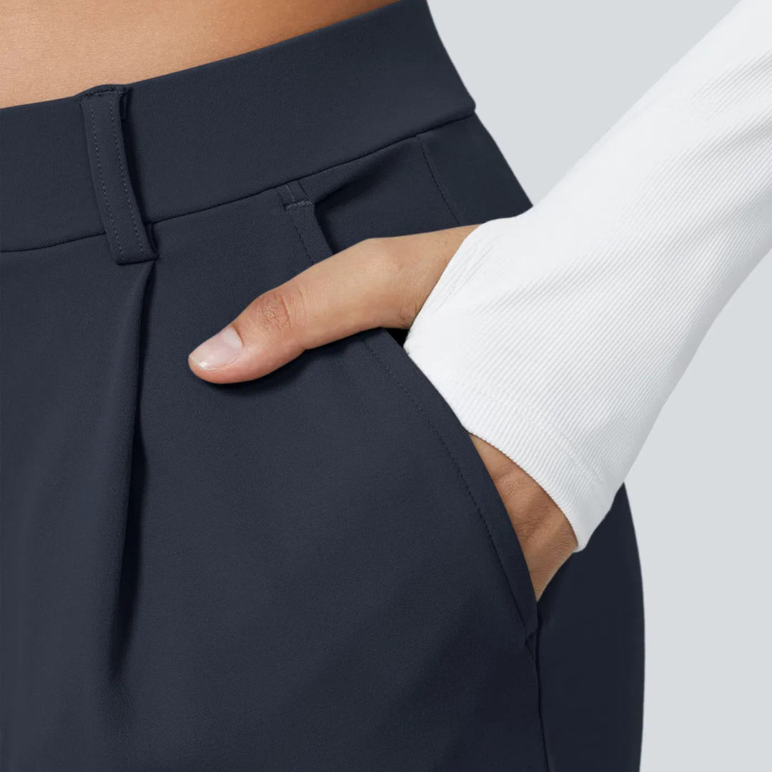 Hose Damen Fließend Hohe Taille Freizeit & Elegant