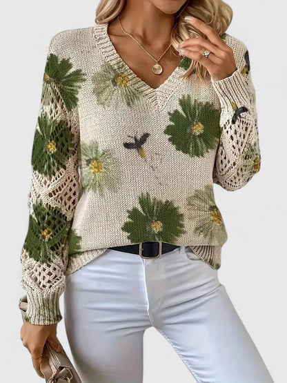 Beatrice | Floral Knit Sweater