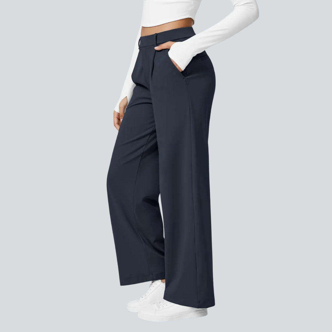 Hose Damen Fließend Hohe Taille Freizeit & Elegant