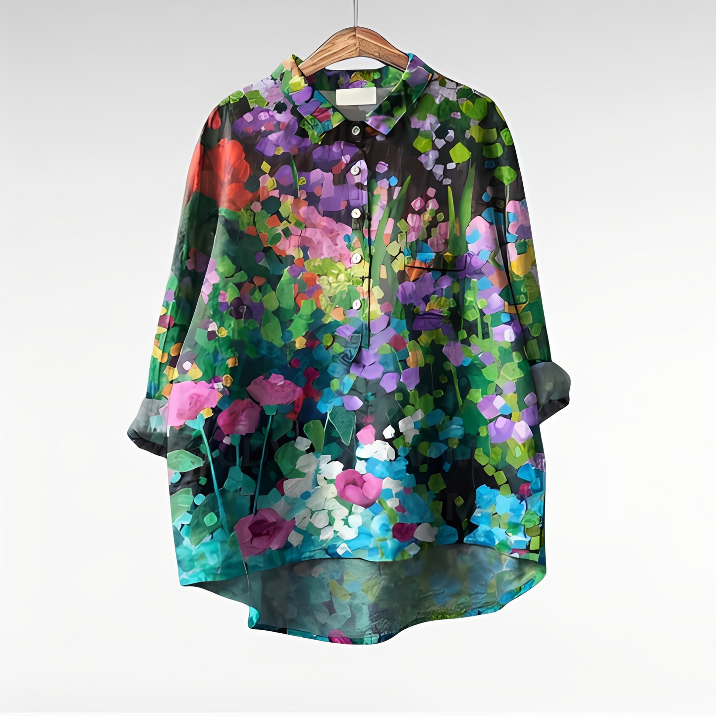 Bluse Damen Elegant Blumenmuster Freizeit & Business