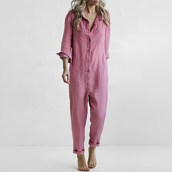 Damen Slim Fit Sommer-Overall mit langen Ärmeln Freizeit