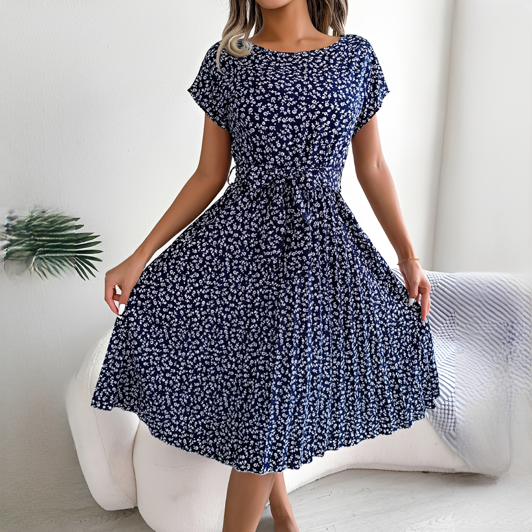 Damen Midikleid Slim Fit Sommer Elegant Freizeit