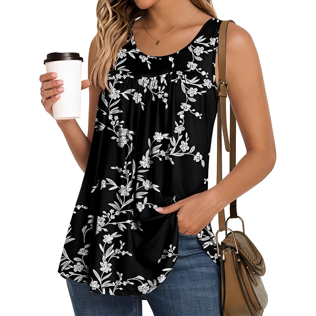 Bluse Damen Leicht Sommer Casual mit Blumenmuster