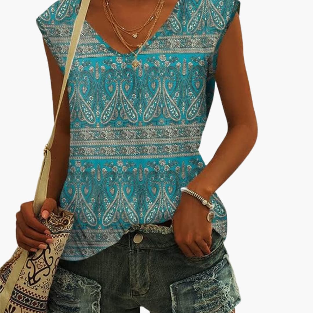 Damen V-Ausschnitt Shirt mit Kurzärmeln für den Sommer