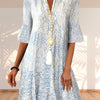 Midi Kleid Damen Boho Relaxed Fit Freizeit Sommer