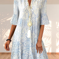 Midi Kleid Damen Boho Relaxed Fit Freizeit Sommer