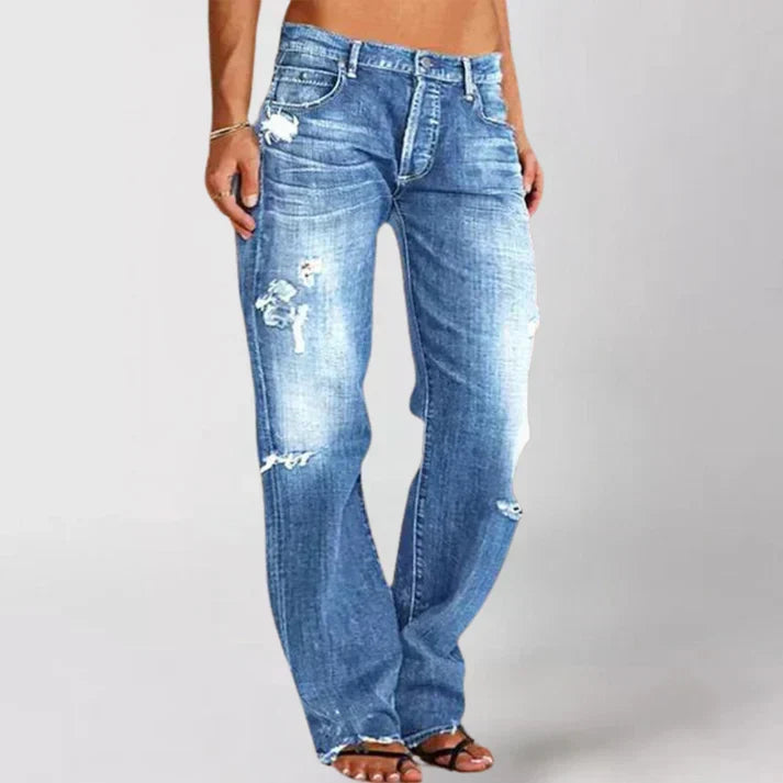 Jeans Damen Relaxed Fit Freizeit niedrige Taille