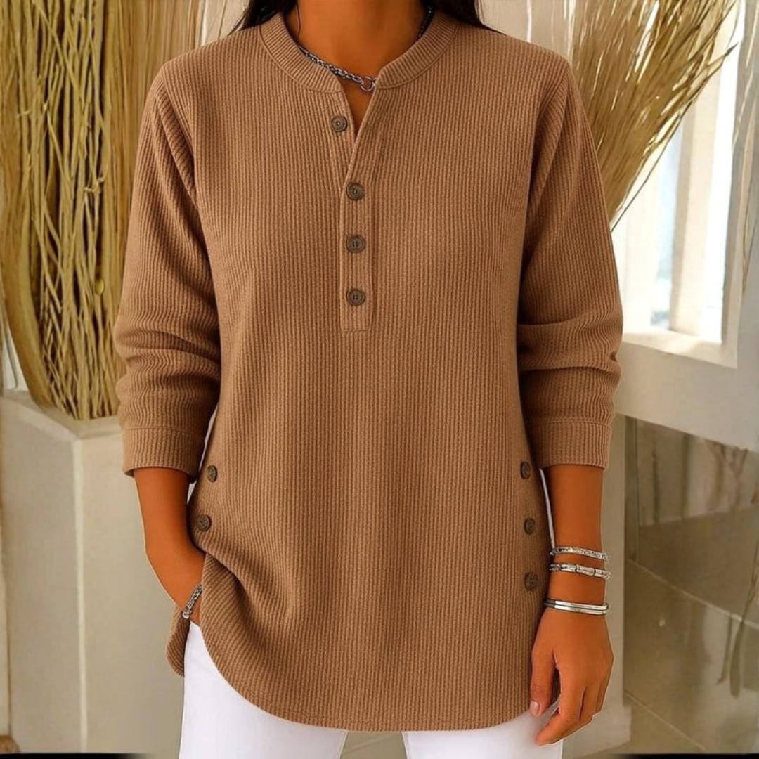 Strick-Sweatshirt Damen Langarm Casual Regular Fit