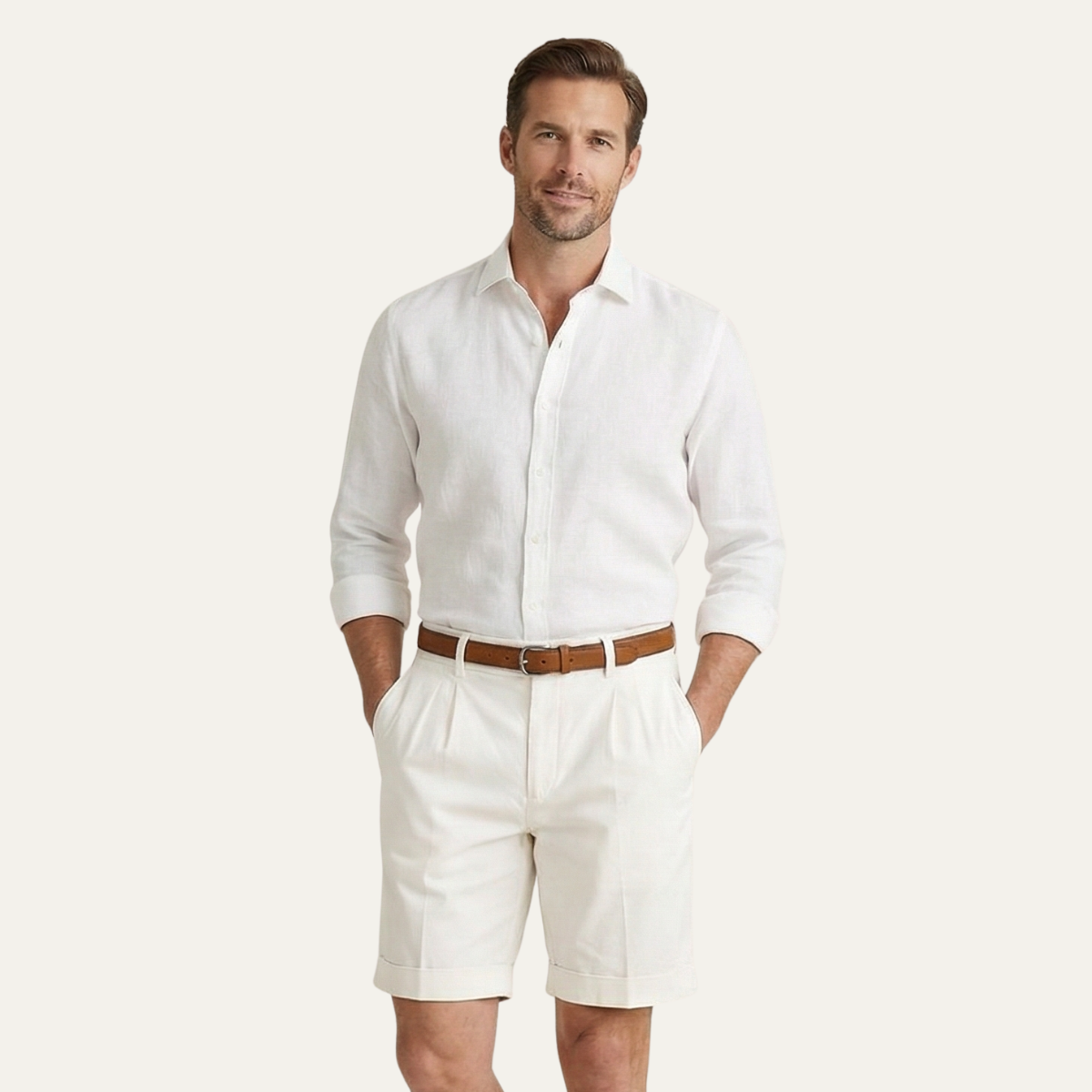 Chino Shorts Herren Gerade Freizeit Frühling & Sommer