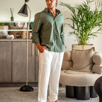 Langarmshirt Herren Set I Zweiteiler Leicht Oversize Casual