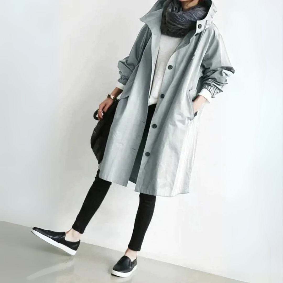 Trenchcoat Damen Locker Elegant Übergangszeit